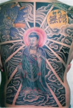 入れ墨　和彫り　背中