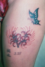 刺青洋彫り　太もも